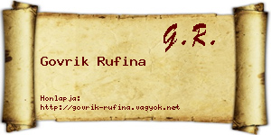 Govrik Rufina névjegykártya